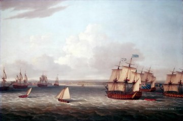 Flotte britannique entrant à La Havane Batailles navales Peinture à l'huile